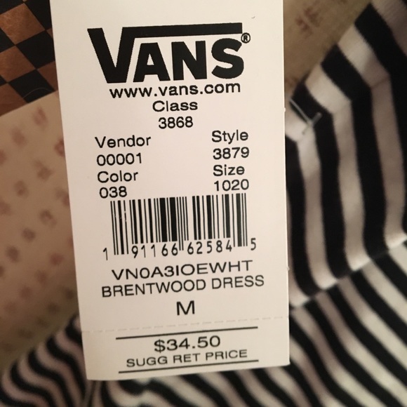 VANS BLACK AND WHITE STRIPED BRENTWOOD DRESS - Picture 5 of 5